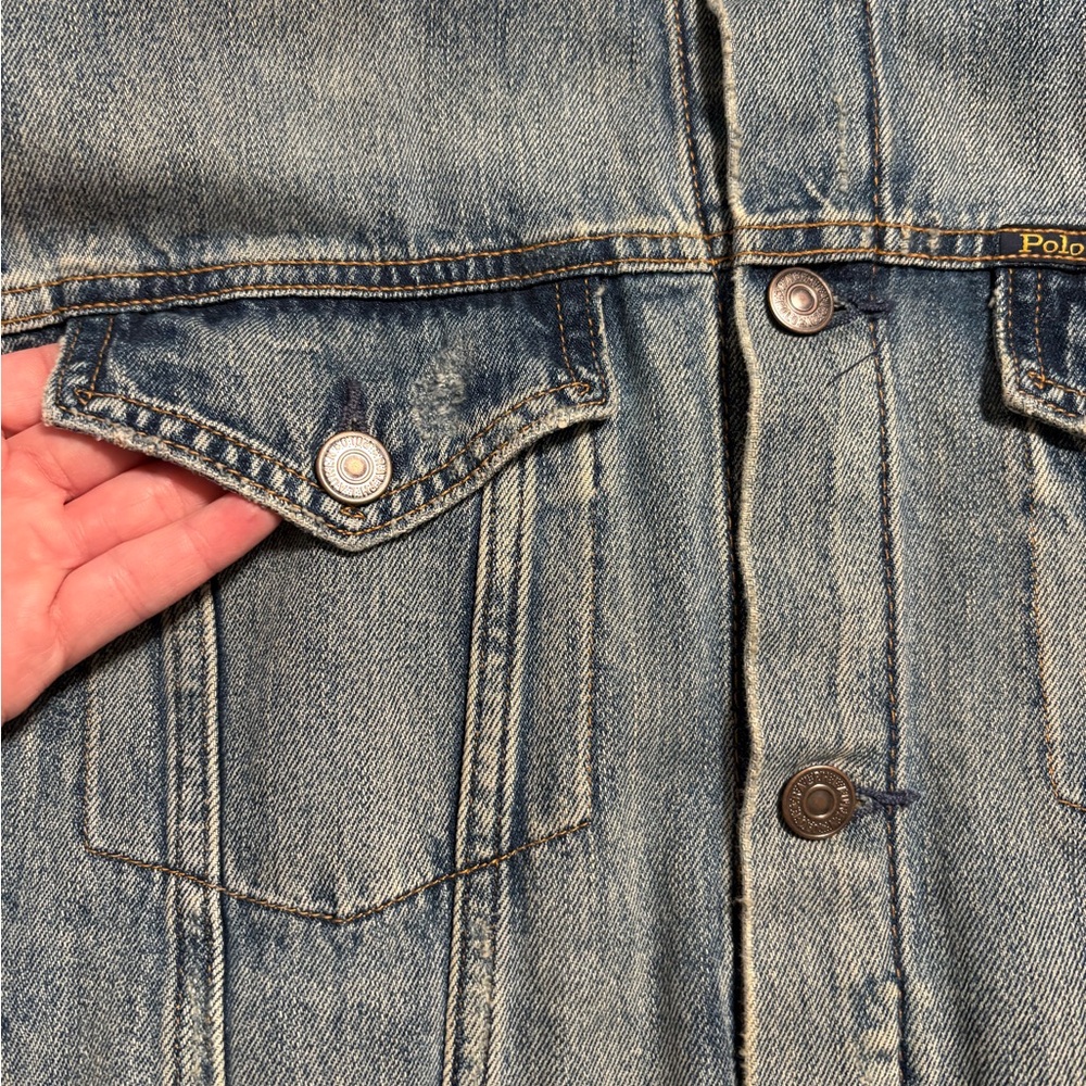 Ralph Lauren Blue Denim Jacket with Bear Print - Picture 11 of 12